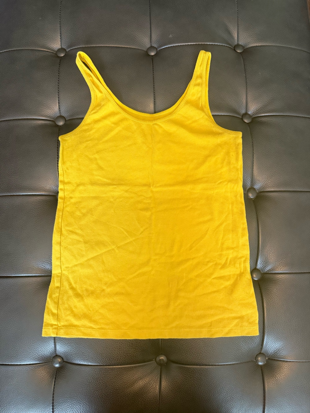 GAP Yellow Ribbed Scoop-Neck Tank Top